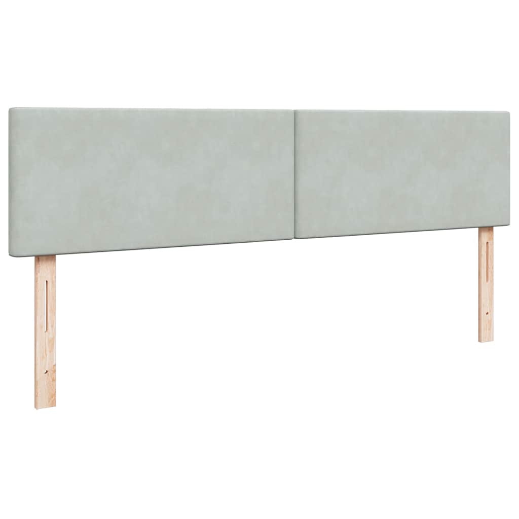 Ottoman-Bett mit Matratzen & LEDs Hellgrau 200x200 cm Samt