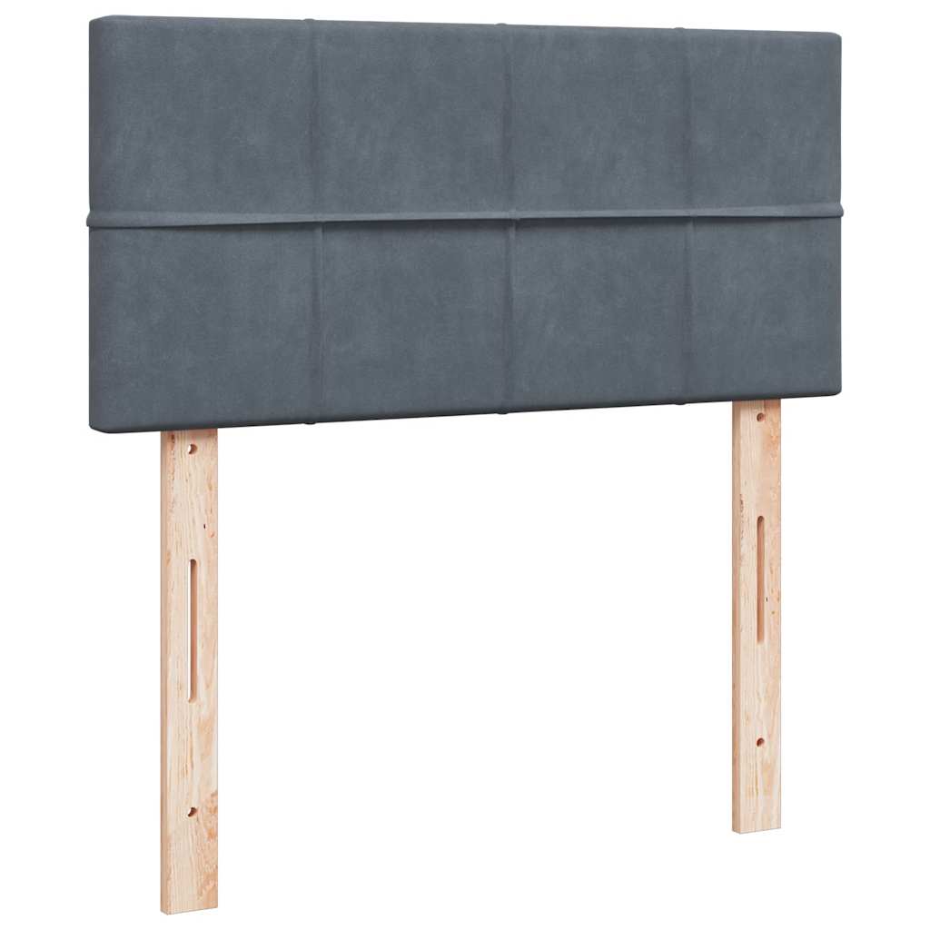 Ottoman-Bett mit Matratze & LEDs Dunkelgrau 90x190 cm Samt