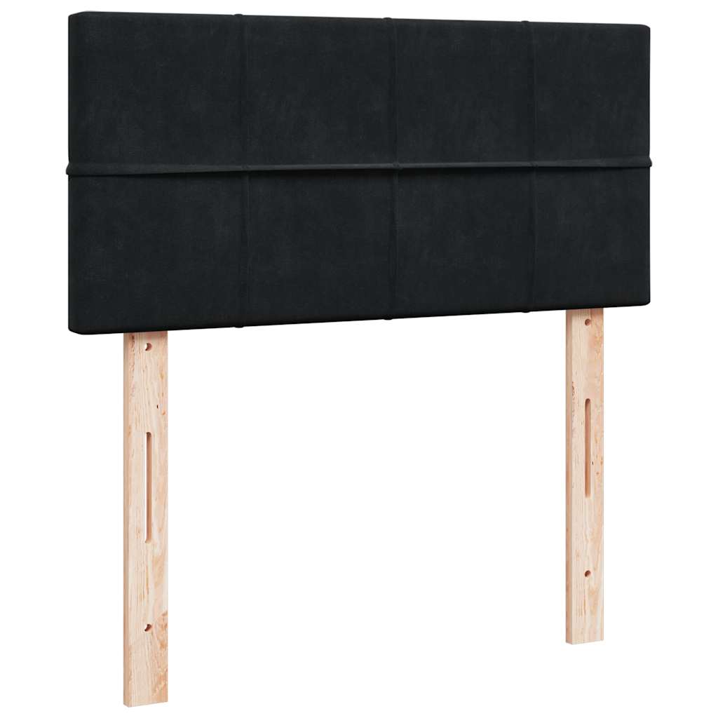 Ottoman-Bett mit Matratze & LEDs Schwarz 90x190 cm Samt