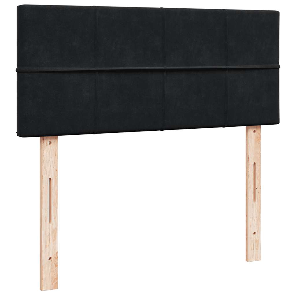 Ottomane Bett mit Matratze & LEDs Schwarz 120x190 cm Samt