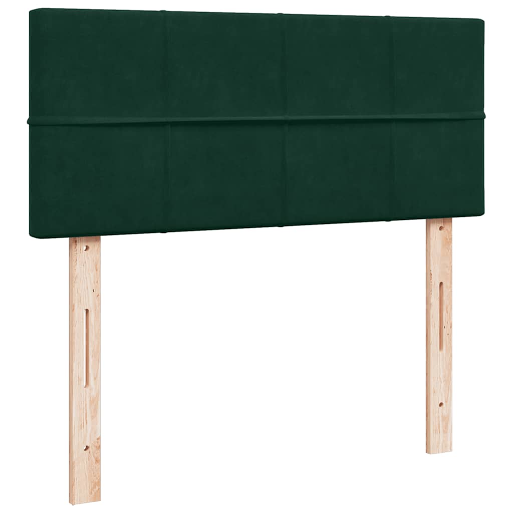 Ottoman-Bett mit Matratze & LEDs Dunkelgrün 120x200 cm Samt