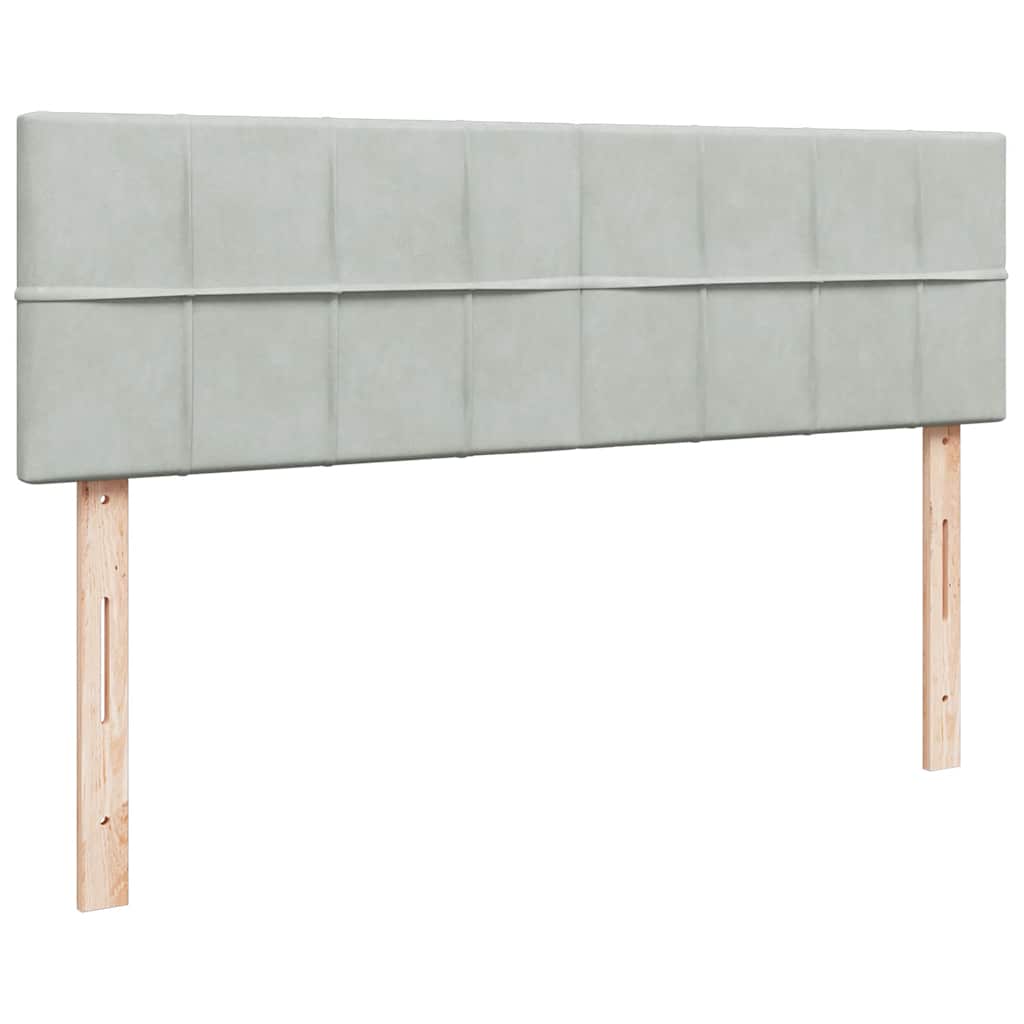 Ottoman-Bett mit Matratze & LEDs Hellgrau 140x190 cm Samt