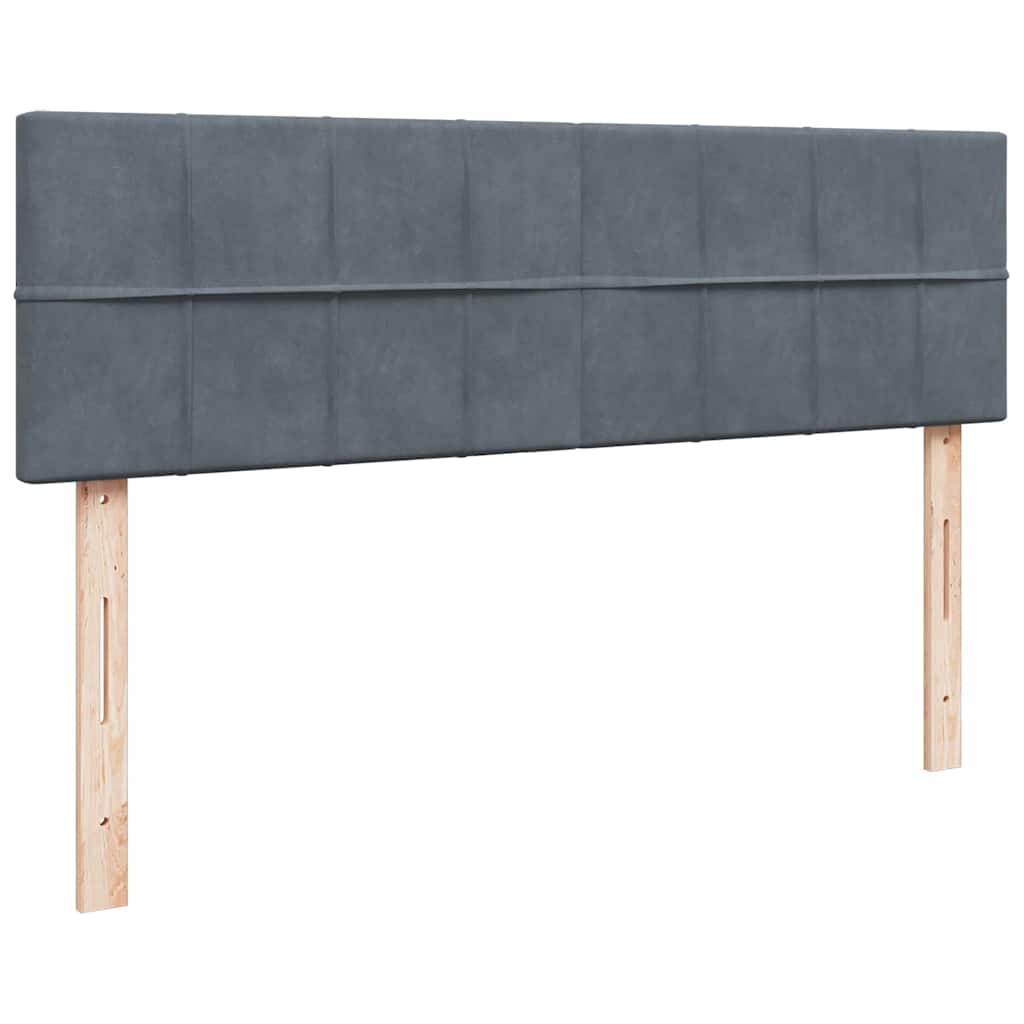 Ottoman-Bett mit Matratze & LEDs Dunkelgrau 140x190 cm Samt