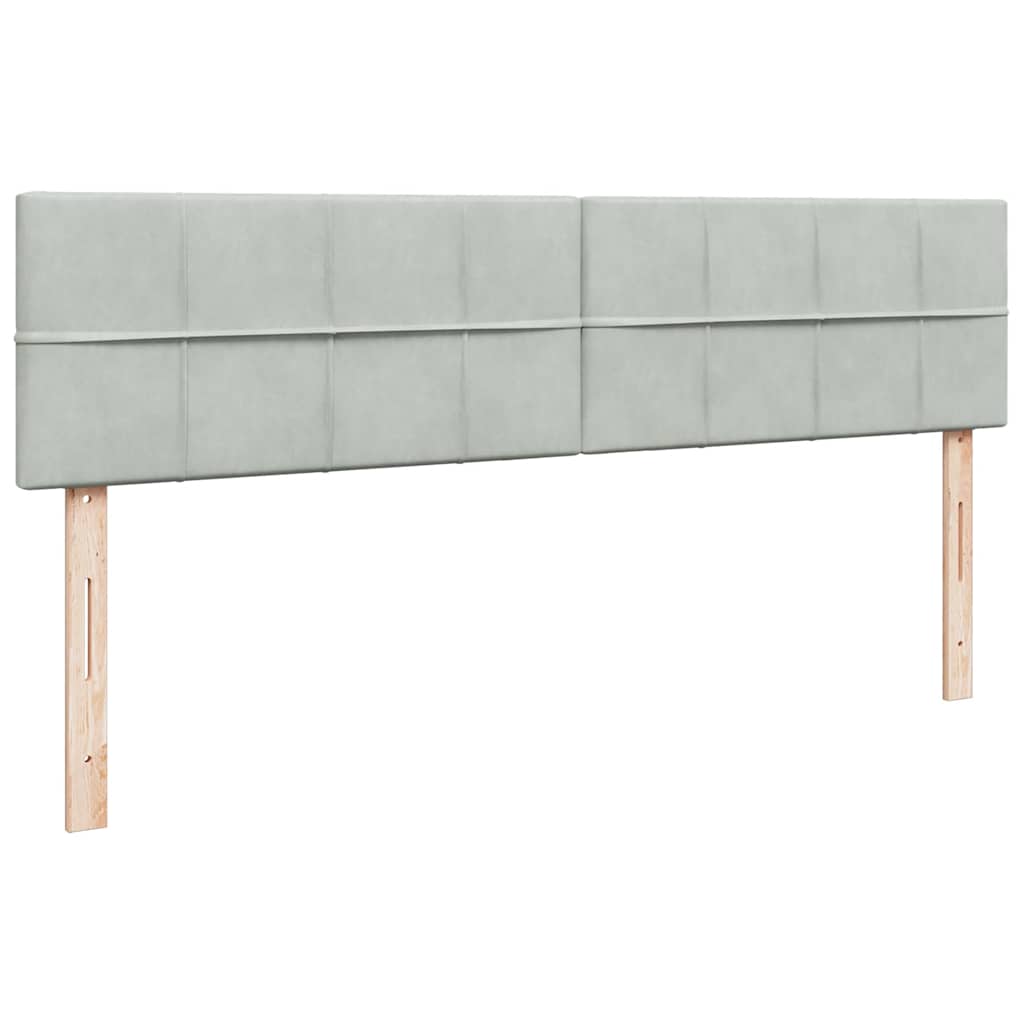 Ottoman-Bett mit Matratze & LEDs Hellgrau 180x200 cm Samt