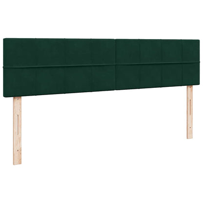 Ottoman-Bett mit Matratze & LEDs Dunkelgrün 180x200 cm Samt
