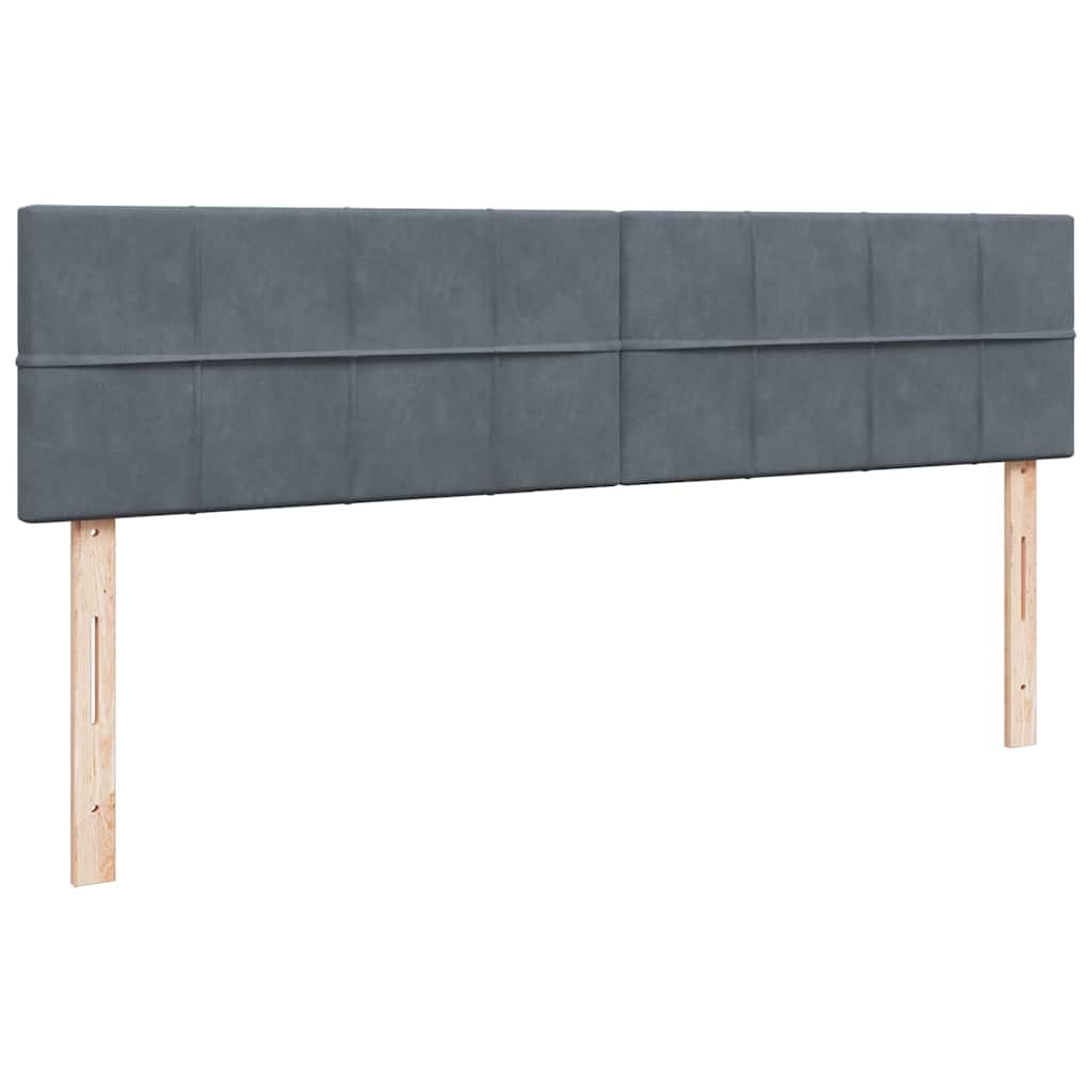 Ottoman-Bett mit Matratzen & LEDs Dunkelgrau 200x200 cm Samt