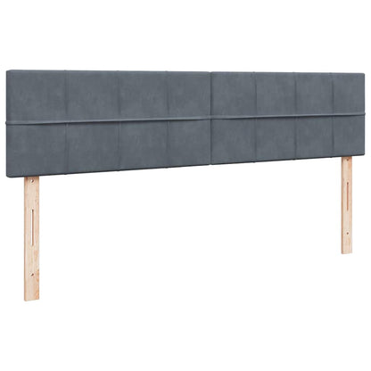 Ottoman-Bett mit Matratzen & LEDs Dunkelgrau 200x200 cm Samt