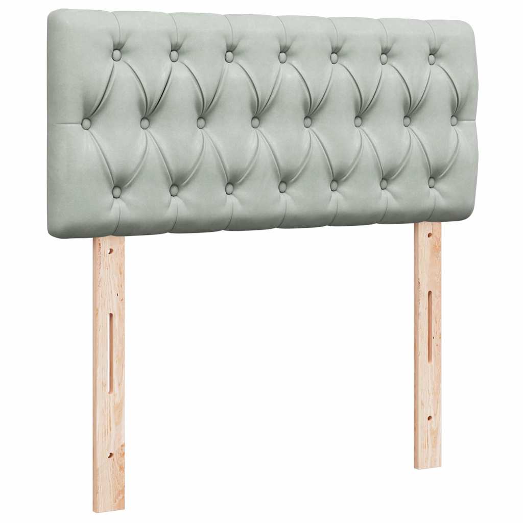 Ottoman-Bett mit Matratze & LEDs Hellgrau 90x190 cm Samt