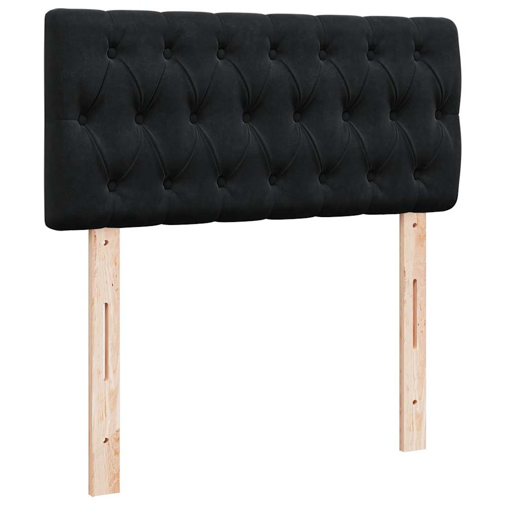 Ottoman-Bett mit Matratze & LEDs Schwarz 90x190 cm Samt