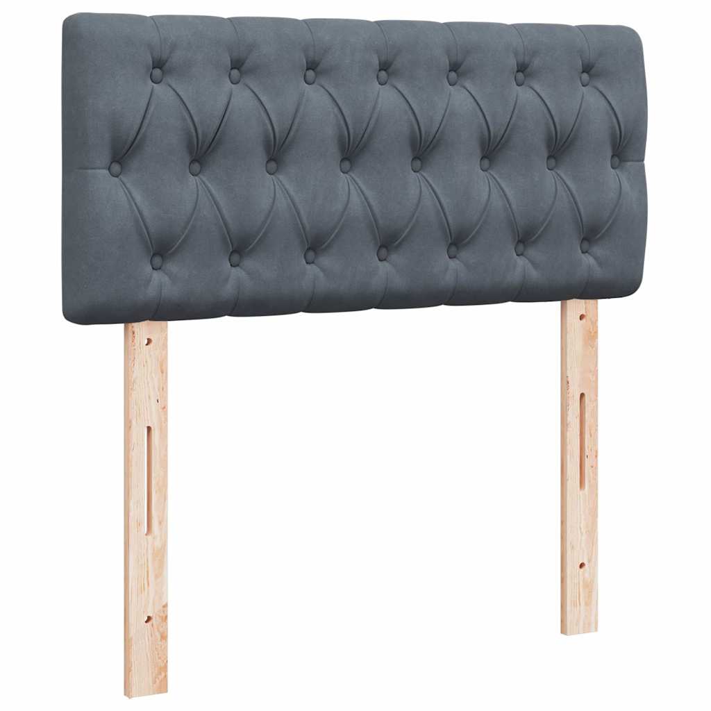 Ottoman-Bett mit Matratze & LEDs Dunkelgrau 90x200 cm Samt