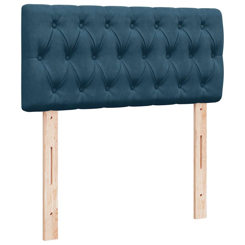 Ottoman-Bett mit Matratze & LEDs Dunkelblau 90x200 cm Samt