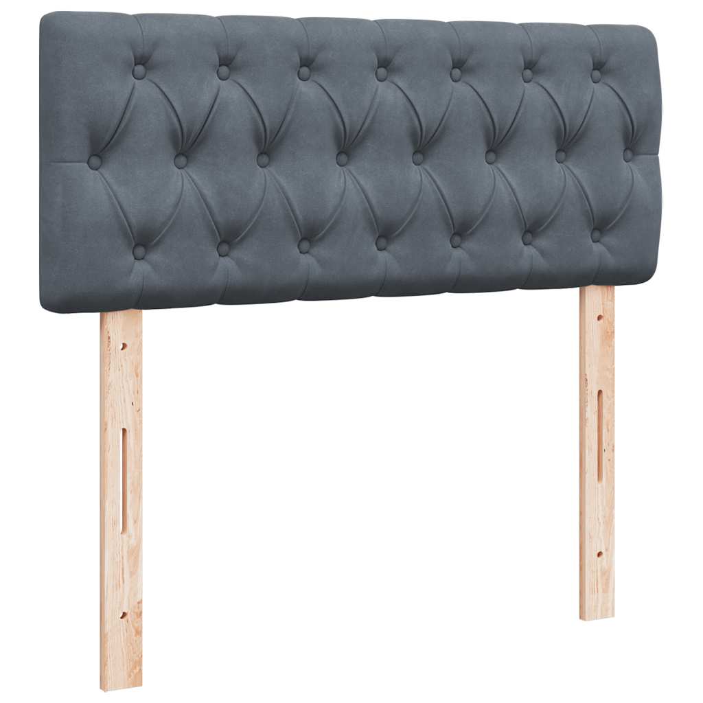 Ottomane Bett mit Matratze & LEDs Dunkelgrau 120x190 cm Samt
