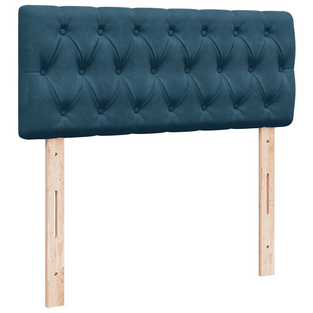 Ottoman-Bett mit Matratze & LEDs Dunkelblau 120x200 cm Samt