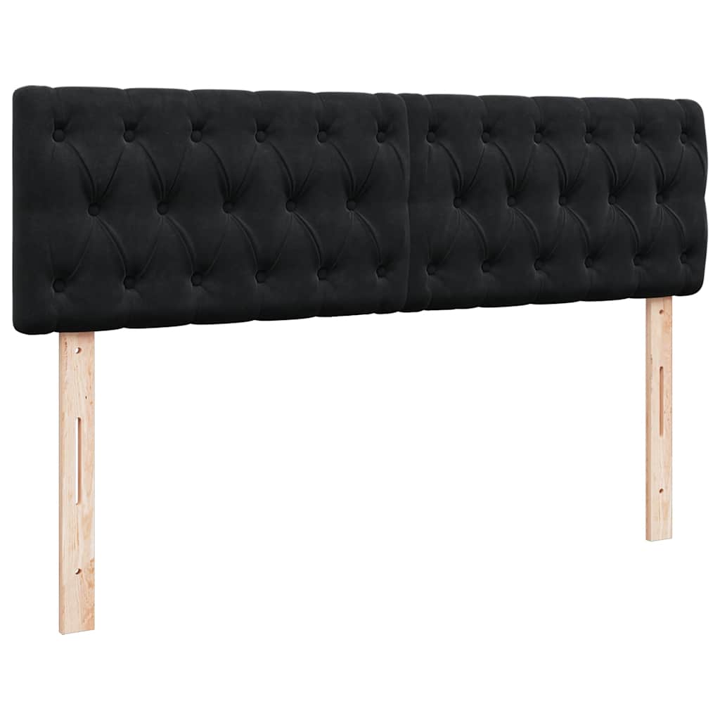 Ottoman-Bett mit Matratze & LEDs Schwarz 140x190 cm Samt