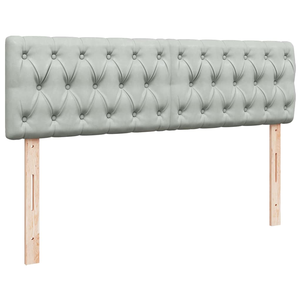 Lit ottoman avec matelas et LED gris clair 140x200 cm velours