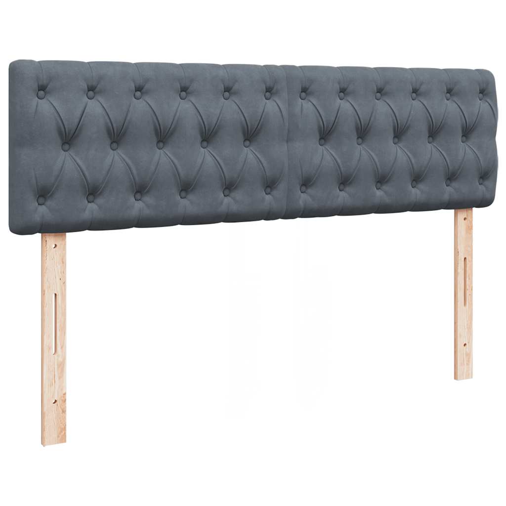 Lit ottoman avec matelas et LED gris foncé 140x200 cm velours