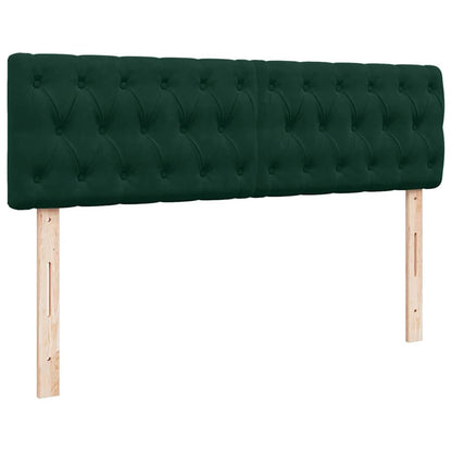 Ottoman-Bett mit Matratze & LEDs Dunkelgrün 140x200 cm Samt