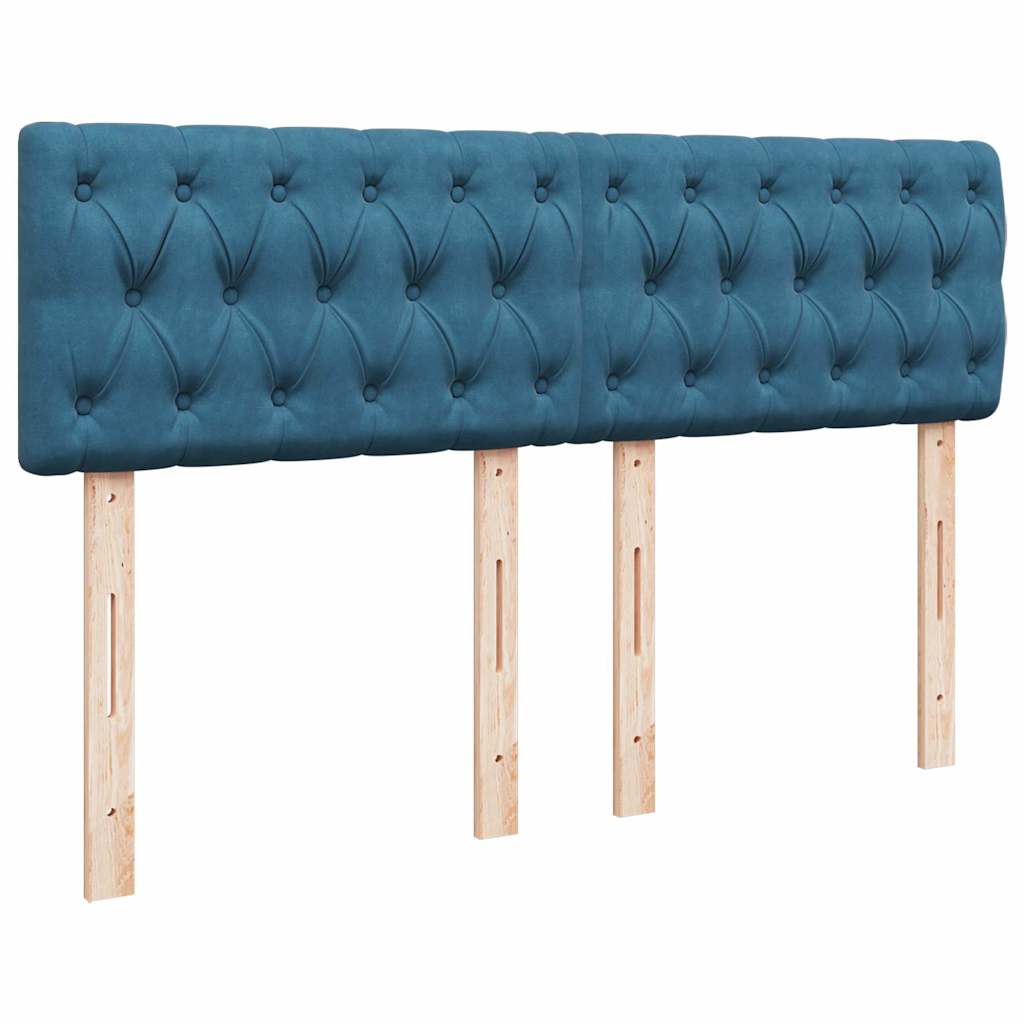 Ottoman-Bett mit Matratze & LEDs Dunkelblau 140x200 cm Samt