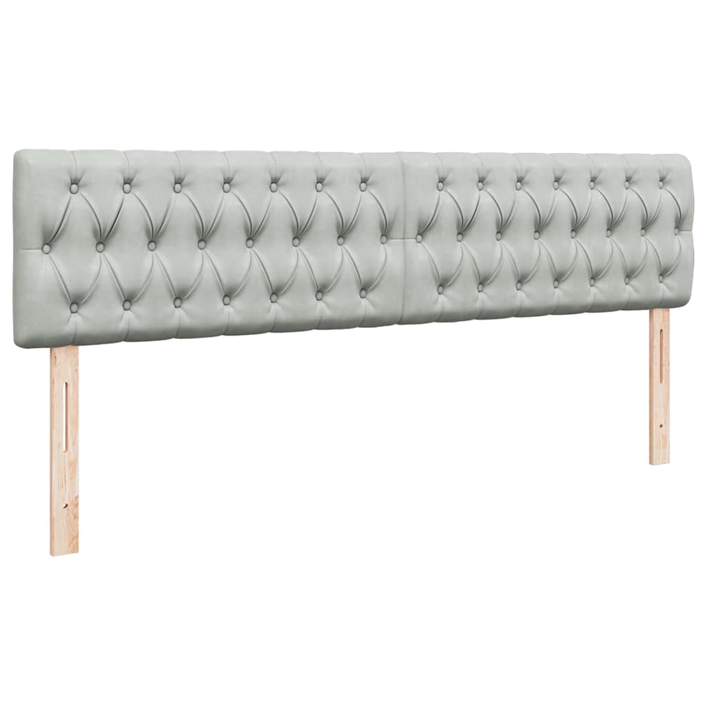 Ottoman-Bett mit Matratzen & LEDs Hellgrau 200x200 cm Samt