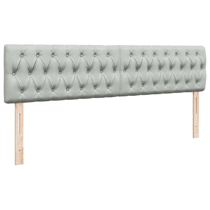 Ottoman-Bett mit Matratzen & LEDs Hellgrau 200x200 cm Samt