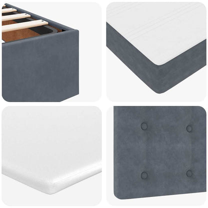 Ottoman-Bett mit Matratze & LEDs Dunkelgrau 80x200 cm Samt