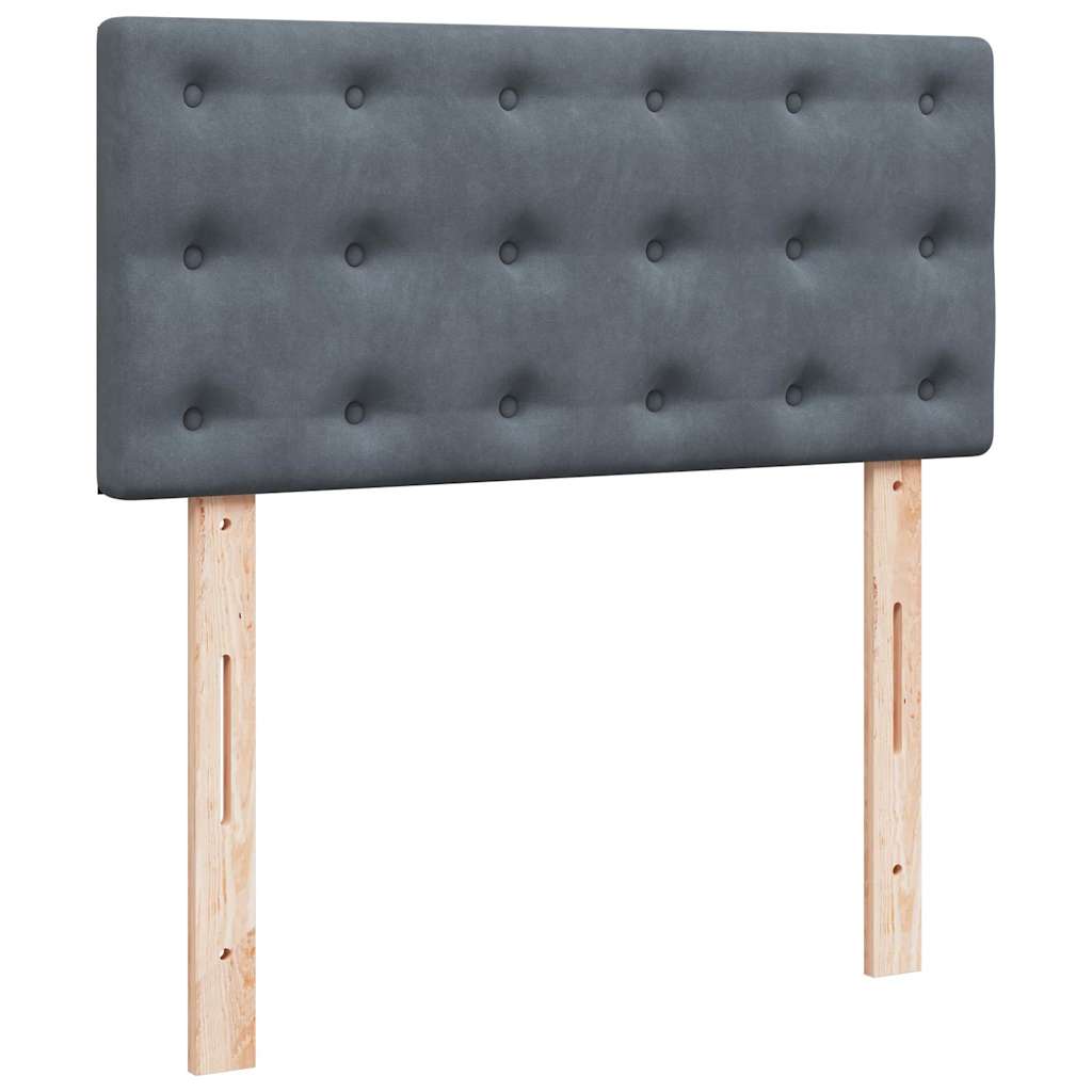 Ottoman-Bett mit Matratze & LEDs Dunkelgrau 90x190 cm Samt