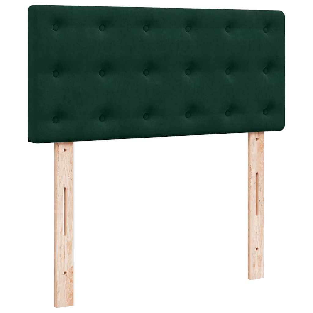 Ottoman-Bett mit Matratze & LEDs Dunkelgrün 90x190 cm Samt
