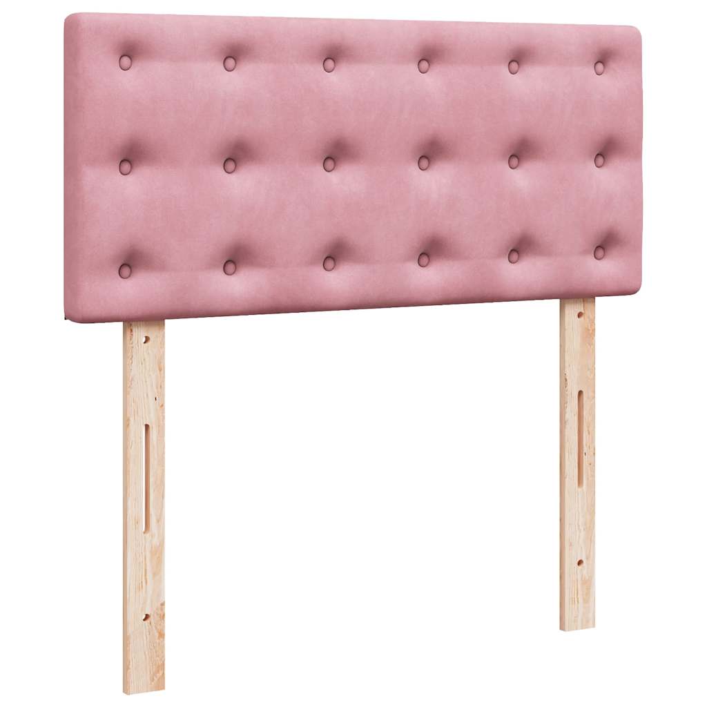 Ottoman-Bett mit Matratze & LEDs Rosa 100x200 cm Samt