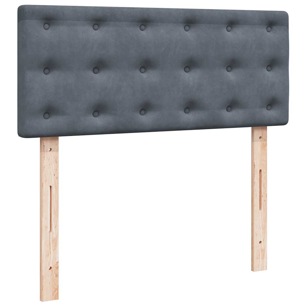 Ottomane Bett mit Matratze & LEDs Dunkelgrau 120x190 cm Samt