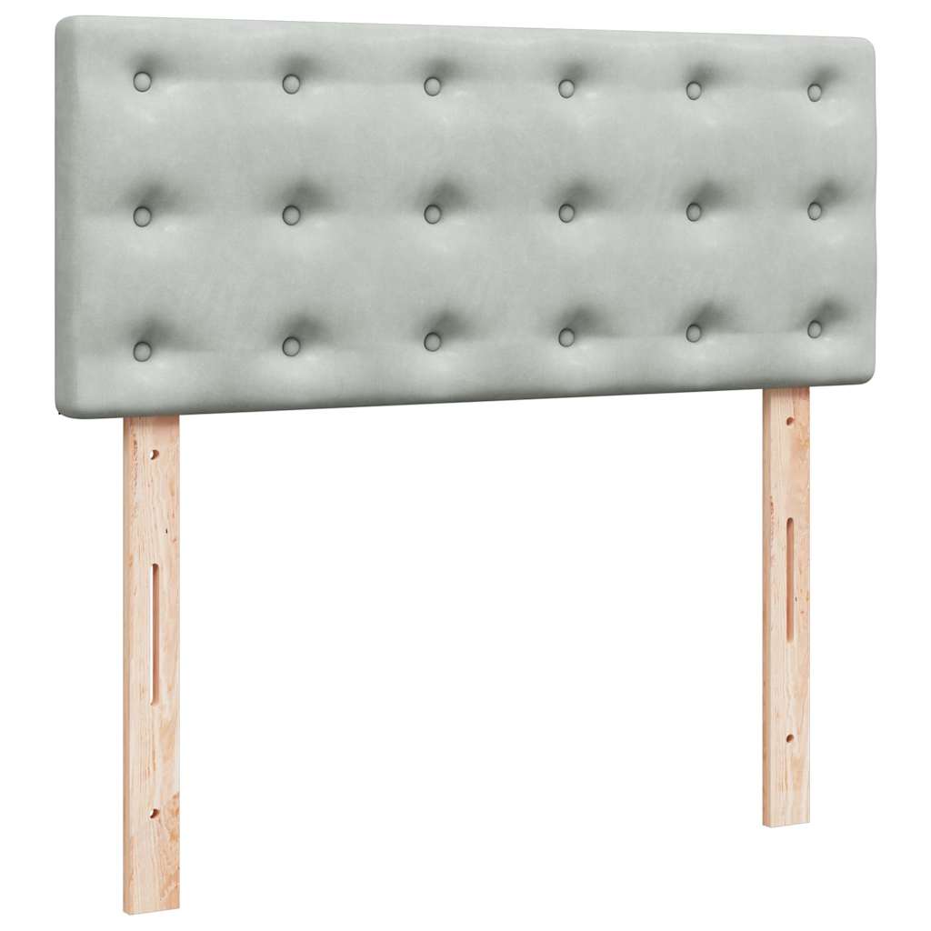 Ottoman-Bett mit Matratze & LEDs Hellgrau 120x200 cm Samt