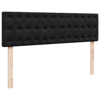 Ottoman-Bett mit Matratze & LEDs Schwarz 140x190 cm Samt