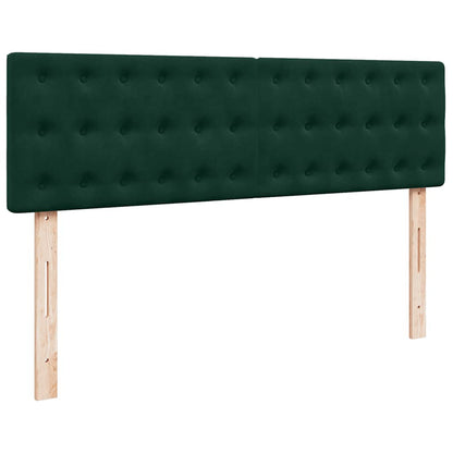 Ottoman-Bett mit Matratze & LEDs Dunkelgrün 140x200 cm Samt
