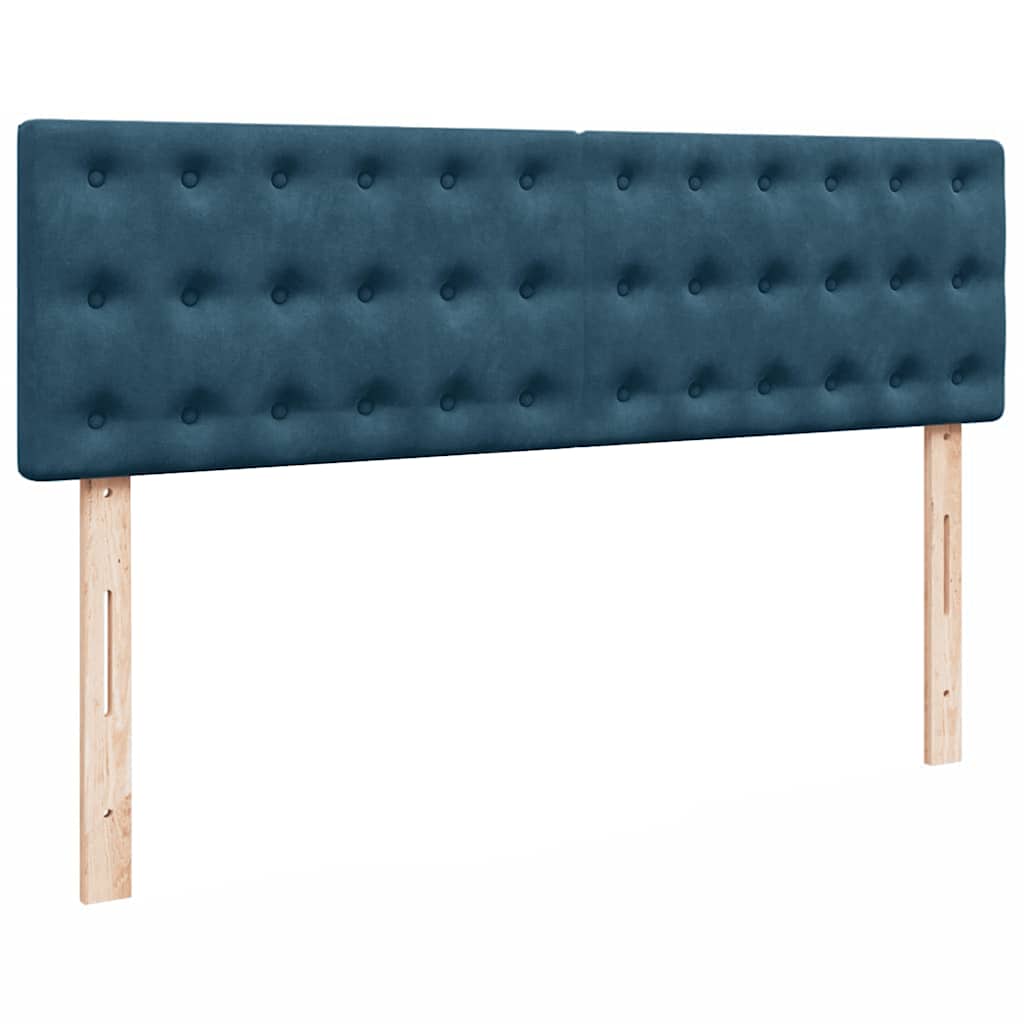 Ottoman-Bett mit Matratze & LEDs Dunkelblau 140x200 cm Samt