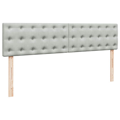Ottoman-Bett mit Matratze & LEDs Hellgrau 180x200 cm Samt