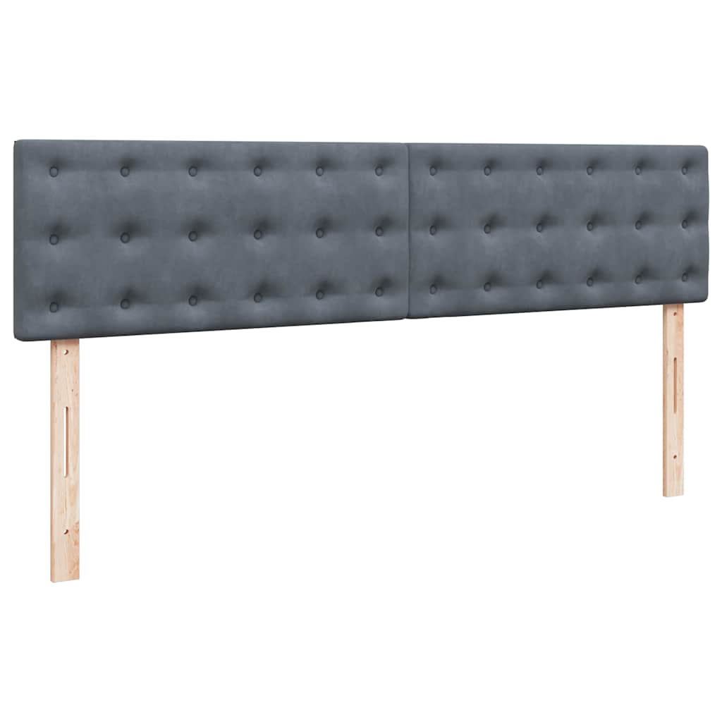 Lit ottoman avec matelas et LED gris foncé 180x200 cm velours