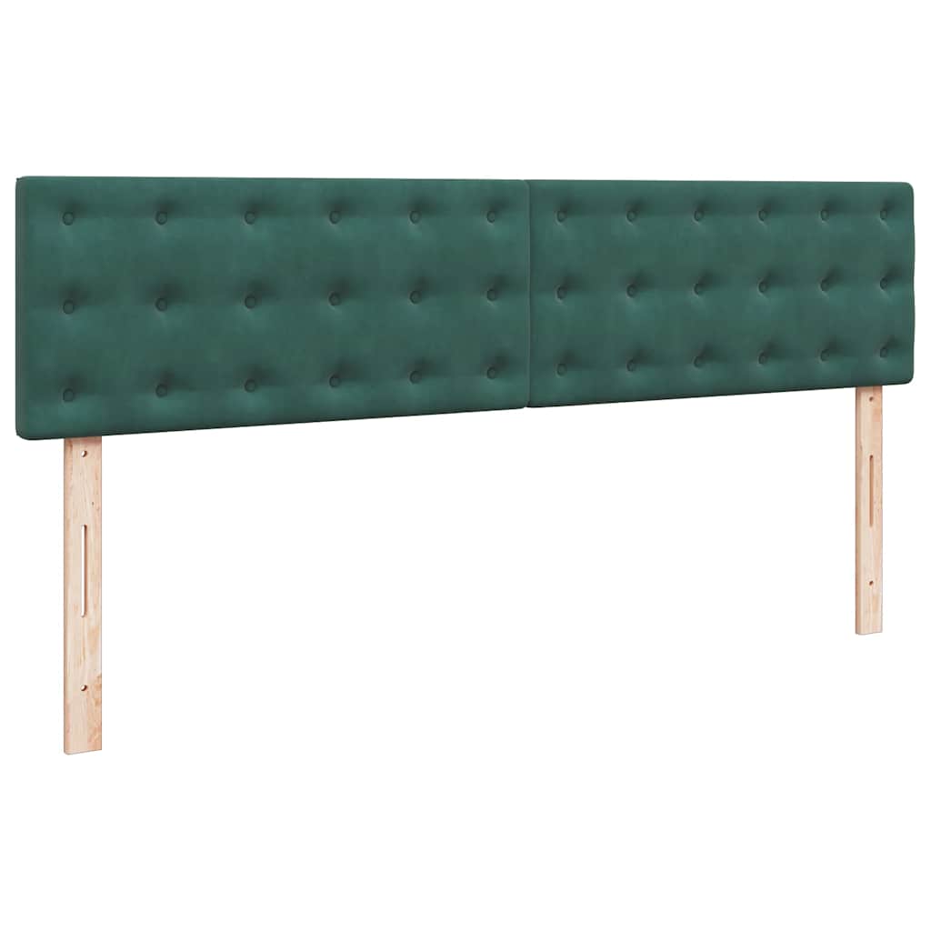 Lit ottoman avec matelas et LED vert foncé 180x200 cm velours
