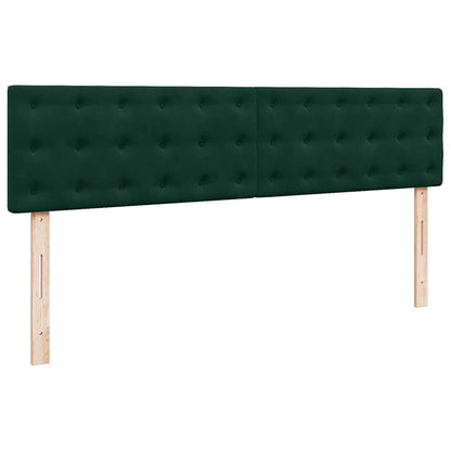 Ottoman-Bett mit Matratze & LEDs Dunkelgrün 180x200 cm Samt