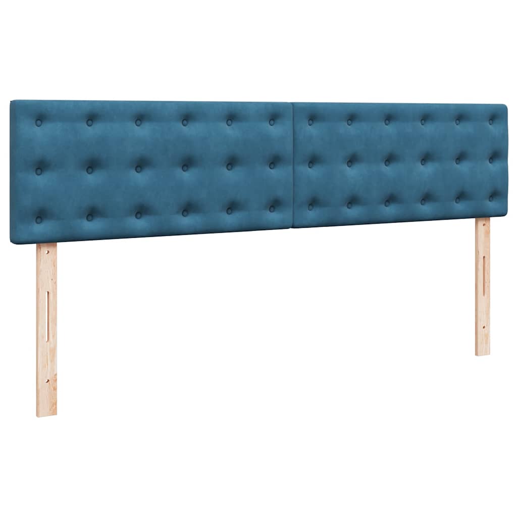 Lit ottoman avec matelas et LED bleu foncé 180x200 cm velours