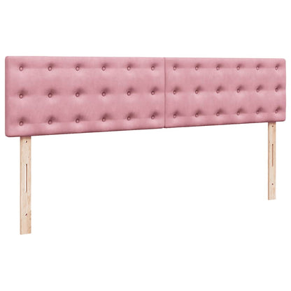 Ottomane Bett mit Matratze & LEDs Rosa 180x200 cm Samt