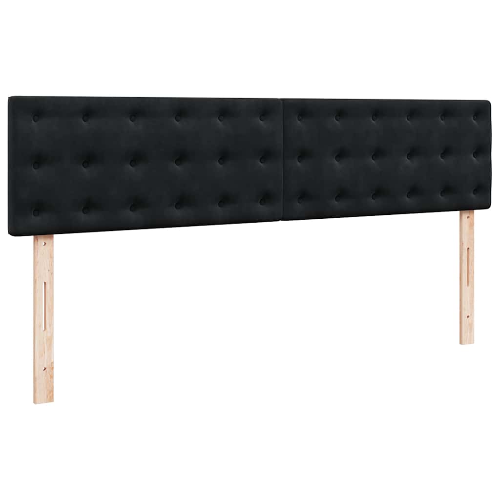 Ottoman-Bett mit Matratzen & LEDs Schwarz 200x200 cm Samt