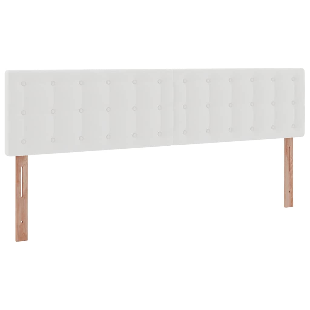 Ottoman-Bett mit Matratzen & LEDs Weiß 180x200 cm Kunstleder