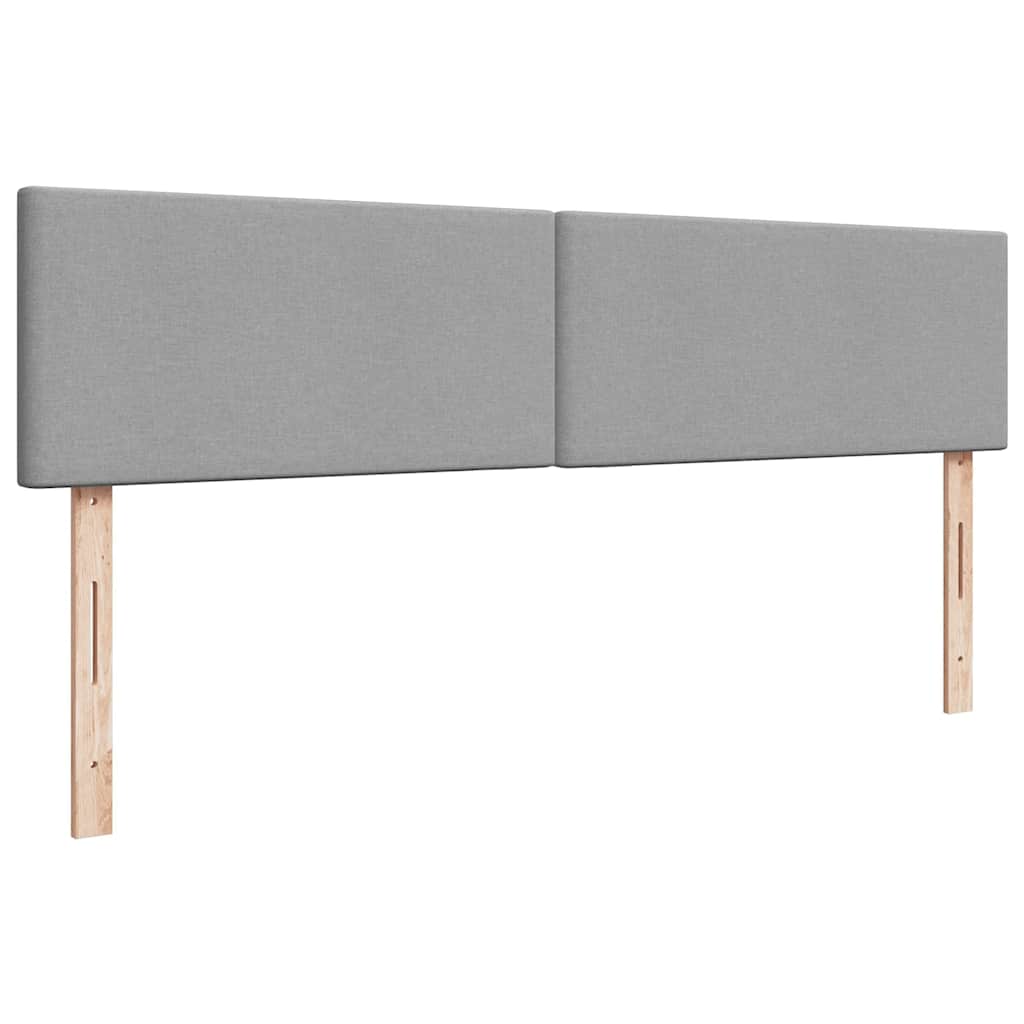 Ottoman-Bett mit Matratzen & LEDs Hellgrau 160x200 cm Stoff