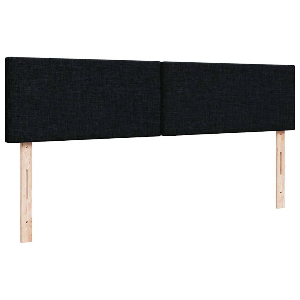 Ottoman-Bett mit Matratzen & LEDs Schwarz 160x200 cm Stoff