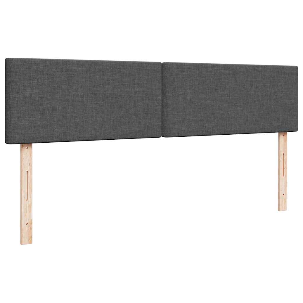 Ottoman-Bett mit Matratzen & LEDs Dunkelgrau 180x200 cm Stoff