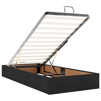 Ottoman-Bett mit Matratzen & LEDs Schwarz 160x200 cm Stoff