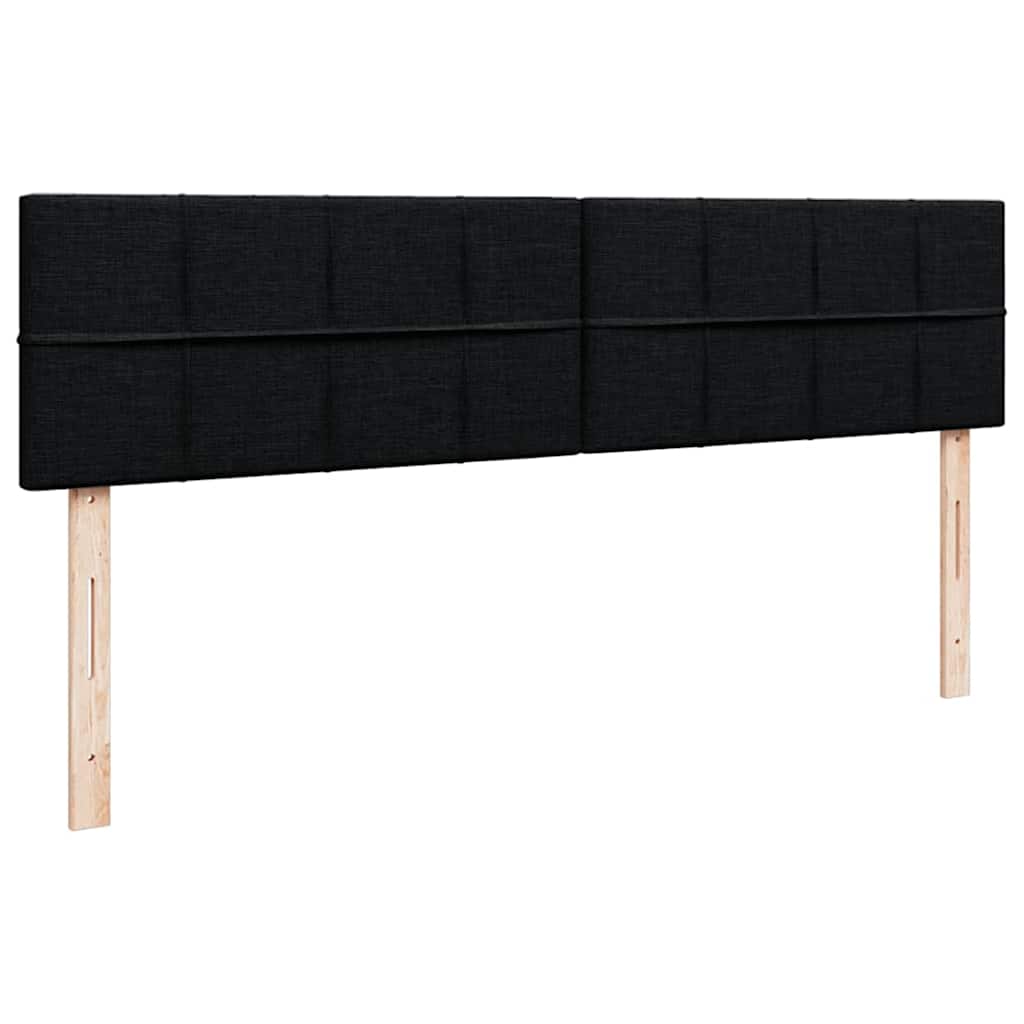 Ottoman-Bett mit Matratzen & LEDs Schwarz 160x200 cm Stoff