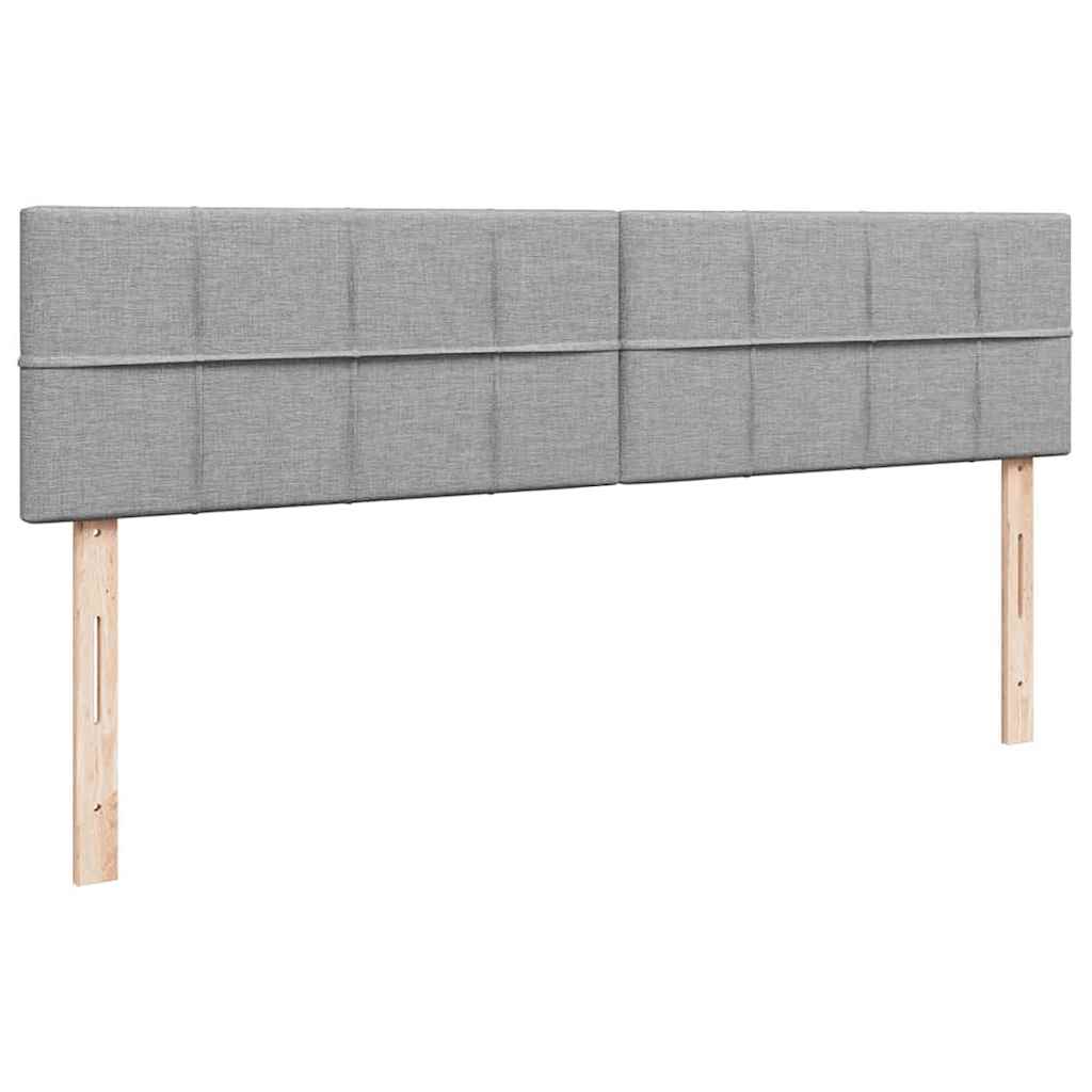 Ottoman-Bett mit Matratzen & LEDs Hellgrau 180x200 cm Stoff