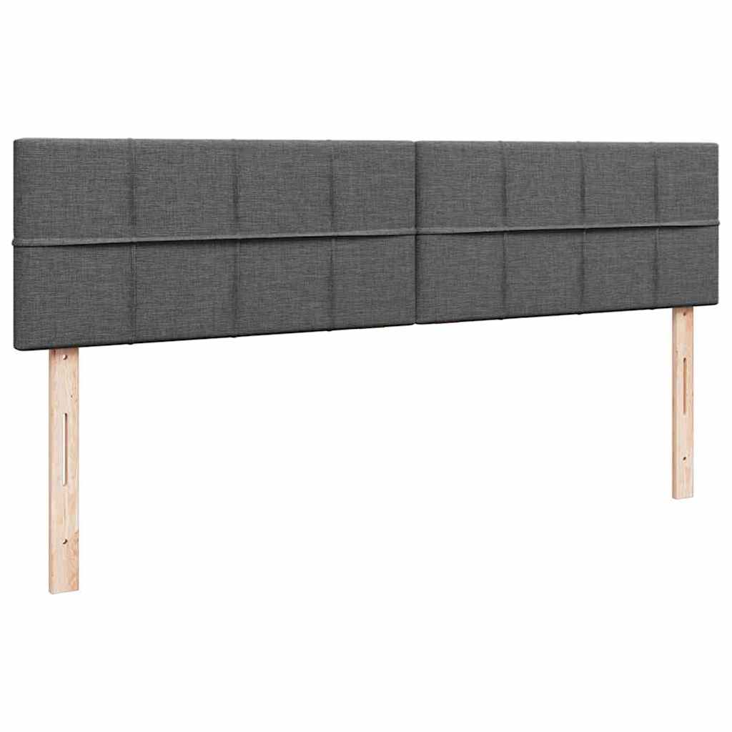 Ottoman-Bett mit Matratzen & LEDs Dunkelgrau 180x200 cm Stoff