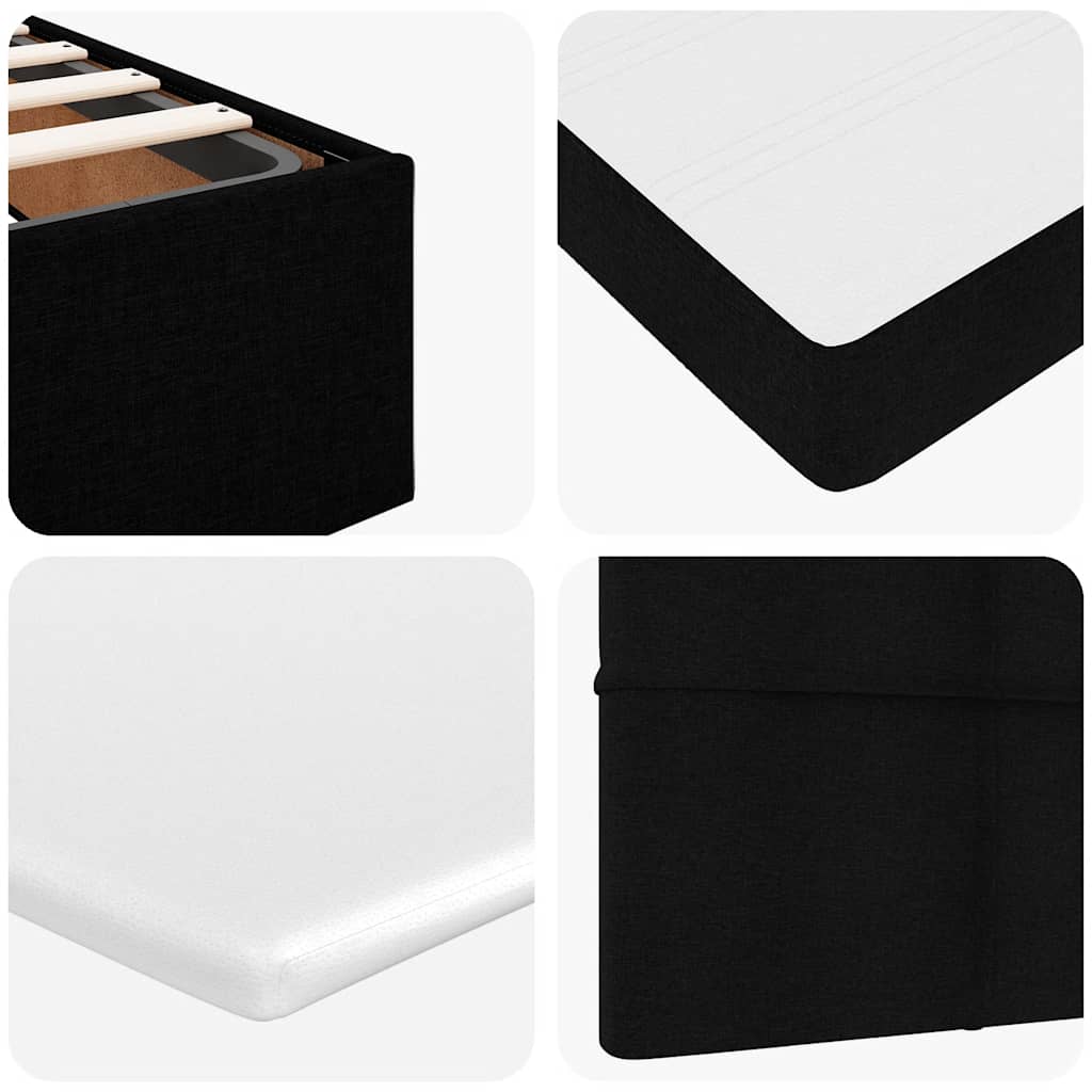 Ottoman-Bett mit Matratzen & LEDs Schwarz 200x200 cm Stoff