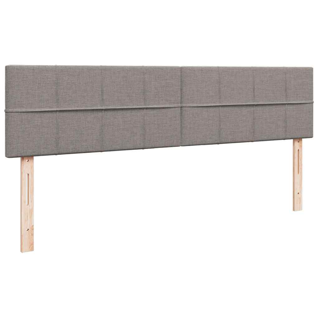Ottoman-Bett mit Matratzen & LEDs Taupe 200x200 cm Stoff
